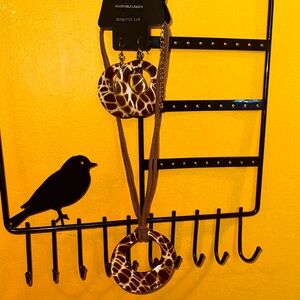 Set of Element Brown and Tan Necklace + Earrings